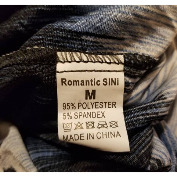 Romantic Sini Woman's Black & Blue Knee-Length Sun Dress Size: Medium, New - Picture 7 of 8